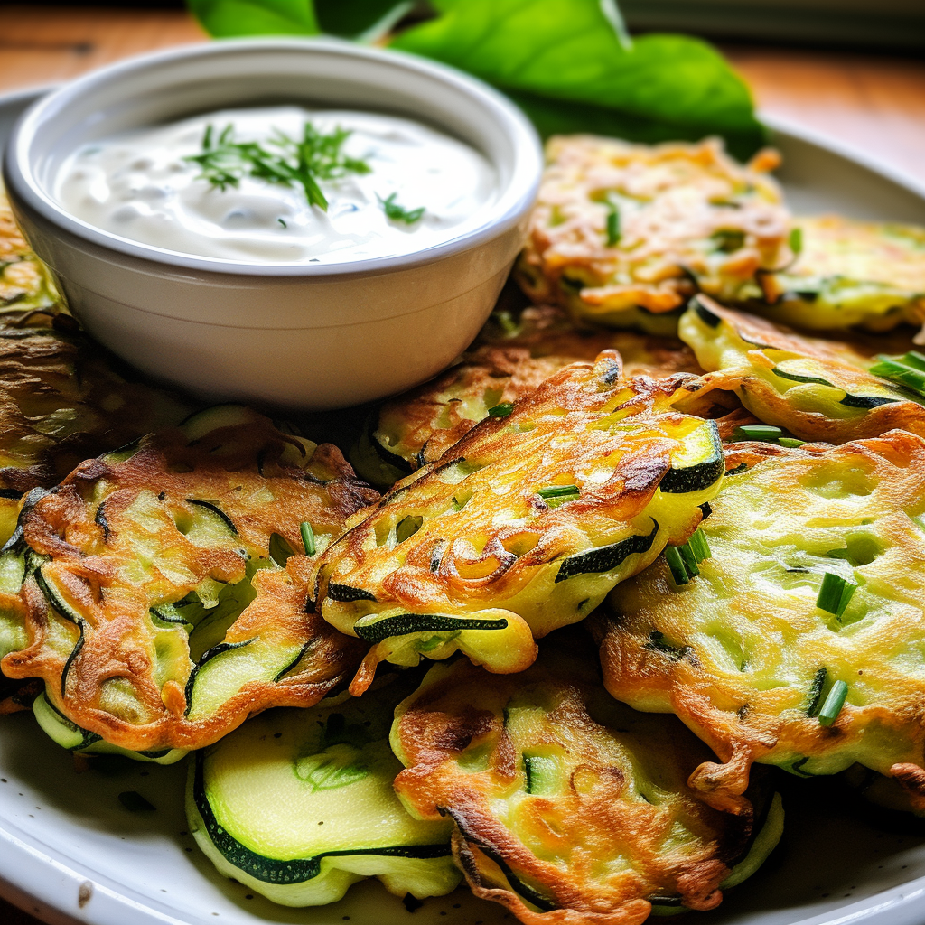 Courgette Fritters with Yogurt Dipping Sauce recipe