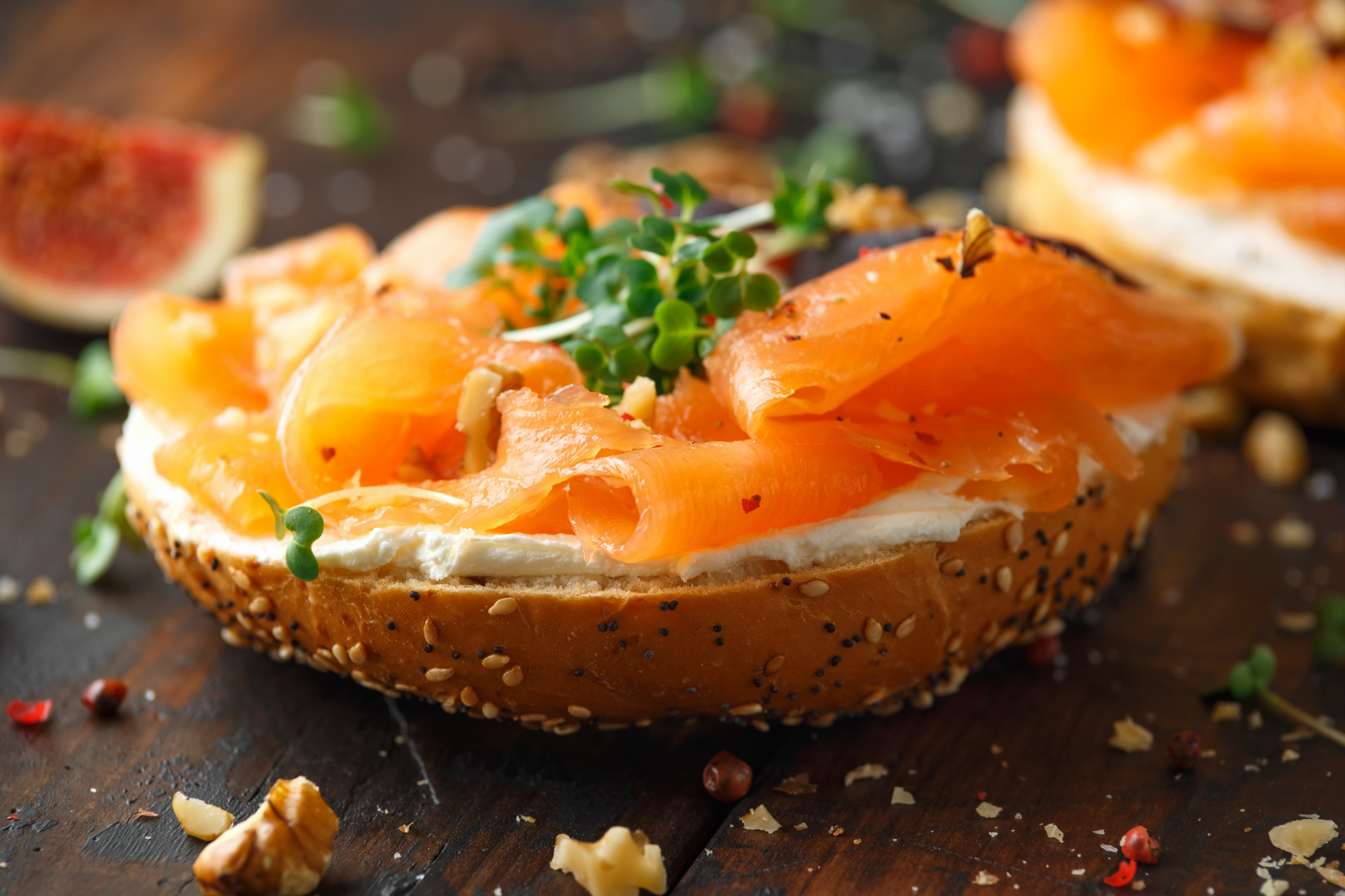 Festive Salmon Bagel Sandwich recipe