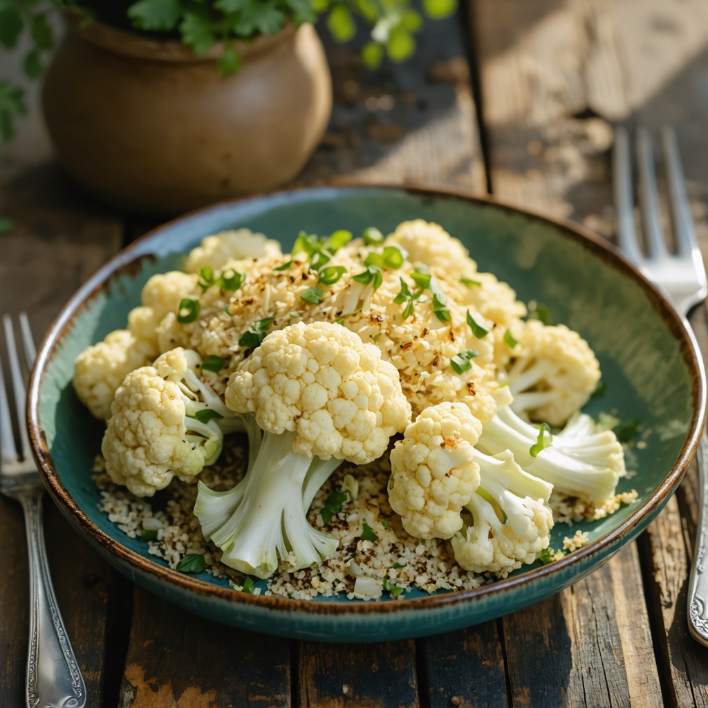 Fennel-roasted cauliflower with quinoa recipe