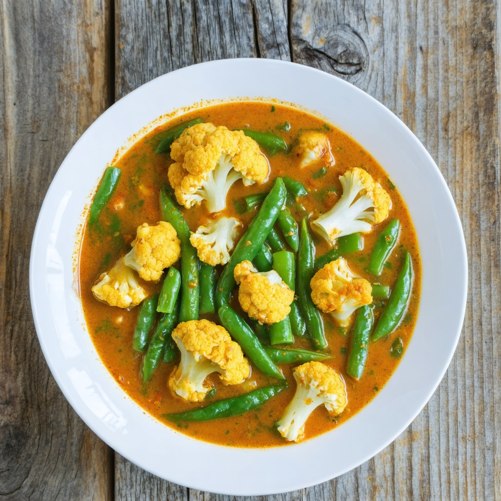 Cauliflower &amp; green bean curry recipe