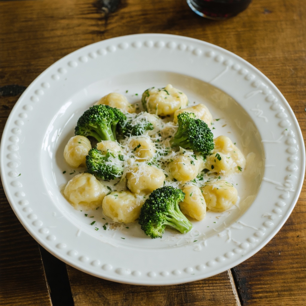 Creamy broccoli gnocchi recipe